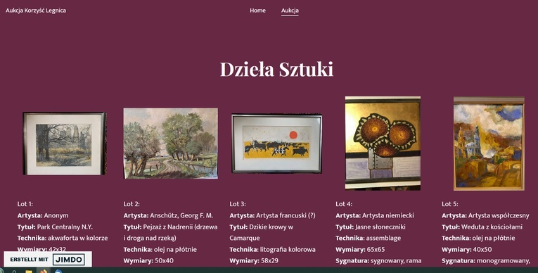 Charytatywna aukcja dzieł sztuki