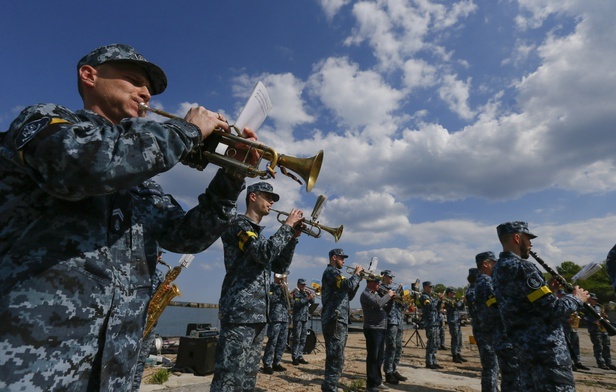 Ukraińska wojskowa orkiestra w Odessie
