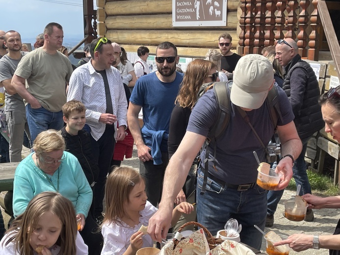 Mieszanie owiec u bacy Piotra Kohuta w Koniakowie