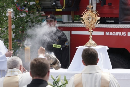 Pan Jezus na kwietnych dywanach. Boże Ciało na Kamionku