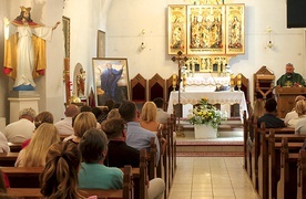 Wizerunek św. Andrzeja Boboli w kościele  pw. Chrystusa Króla.