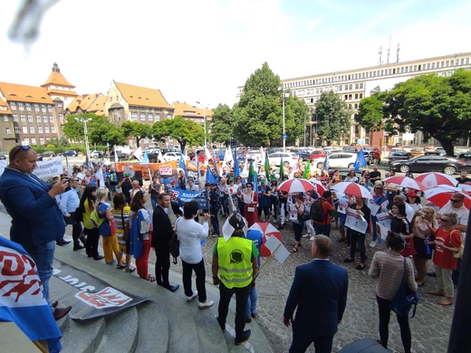 Katowie. Wiec Ogólnopolskiego Porozumienia Związków Zawodowych