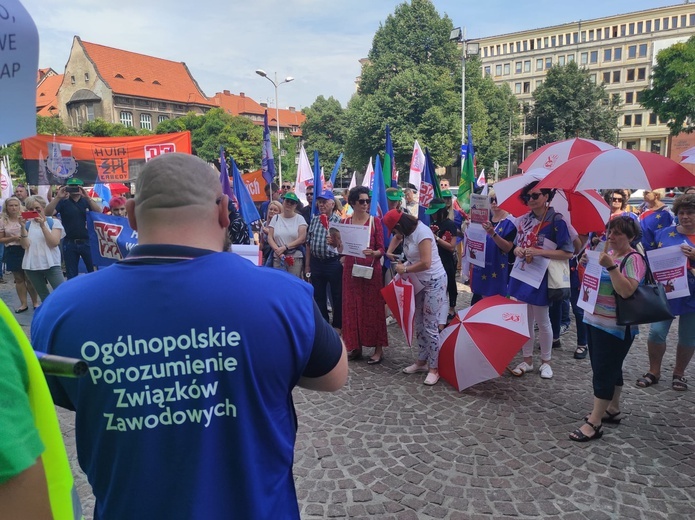 Katowie. Wiec Ogólnopolskiego Porozumienia Związków Zawodowych