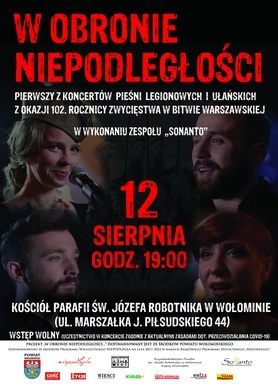  „W obronie Niepodległości - koncert pieśni legionowych i ułańskich z okazji 102. rocznicy zwycięstwa w Bitwie Warszawskiej"