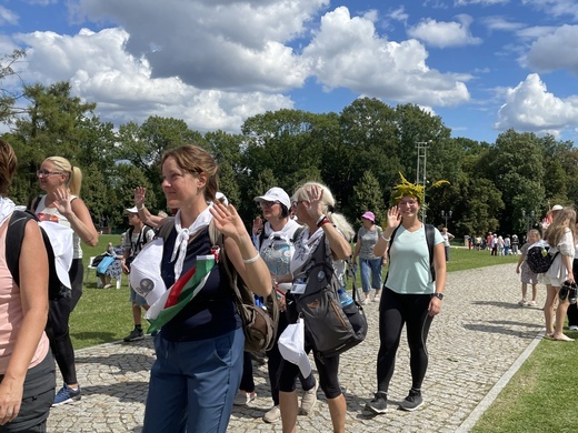 Powitanie 31. Pielgrzymki Diecezji Bielsko-Żywieckiej na Jasną Górę - grup z Wilamowic - 2022