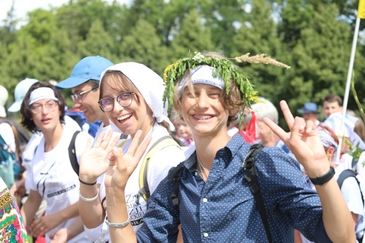 Powitanie 31. Pielgrzymki Diecezji Bielsko-Żywieckiej na Jasną Górę - grup z Wilamowic - 2022