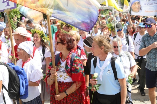 Powitanie 31. Pielgrzymki Diecezji Bielsko-Żywieckiej na Jasną Górę - grup z Wilamowic - 2022