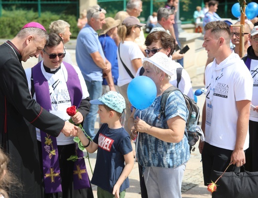 Powitanie 31. Pielgrzymki Diecezji Bielsko-Żywieckiej na Jasną Górę - grup z Wilamowic - 2022
