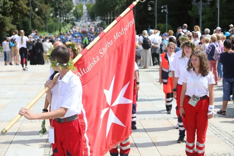 Powitanie 31. Pielgrzymki Diecezji Bielsko-Żywieckiej na Jasną Górę - grup z Wilamowic - 2022