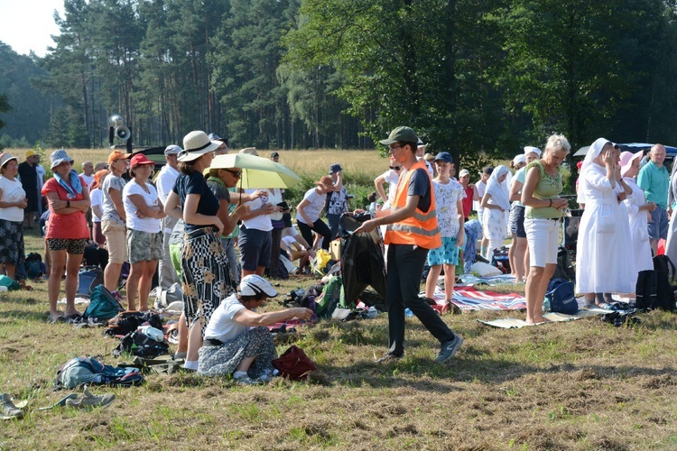 Pielgrzymkowa Msza św. na leśnej polanie