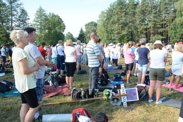 Pielgrzymkowa Msza św. na leśnej polanie