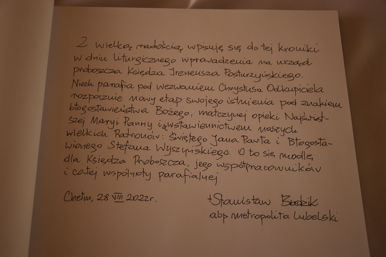 Wprowadzenie nowego proboszcza w parafii Chrystusa Odkupiciela w Chełmie