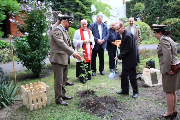 Zasadzenie dębu papieskiego w ogrodzie biskupim