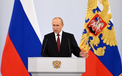 Mowa Putina. Oświadczył, że mieszkańcy okupowanych ziem Ukrainy są obywatelami Rosji "na zawsze"