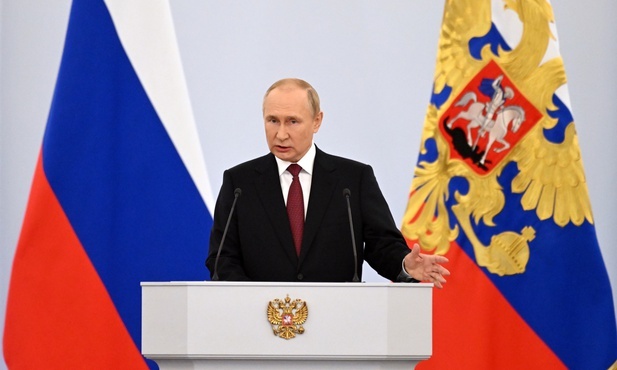 Mowa Putina. Oświadczył, że mieszkańcy okupowanych ziem Ukrainy są obywatelami Rosji "na zawsze"