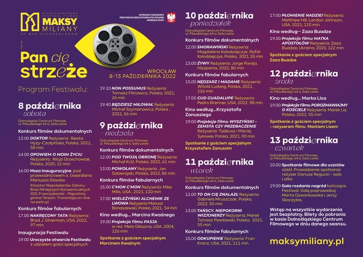 Wkrótce Międzynarodowy Festiwal Filmów Maksymiliany