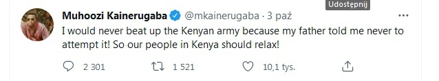 Jak czytać tweety syna ugandyjskiego prezydenta?