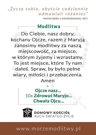 Modlitwa za swoją miejscowość.