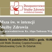 Msza św. dla Służby Zdrowia w Gdańsku - zaproszenie