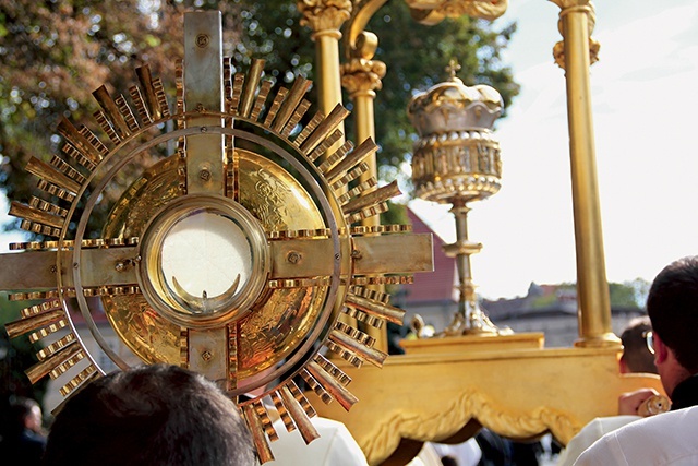 	Główna Msza św. zakończyła się procesją eucharystyczną  w pobliżu bazyliki. Niesione były również relikwie świętej.