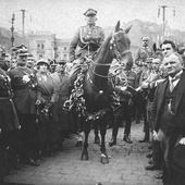 Uroczystość przyłączenia części Górnego Śląska do Polski, Katowice, 20 czerwca 1922 roku. Na czele wkraczających oddziałów gen. Stanisław Szeptycki.