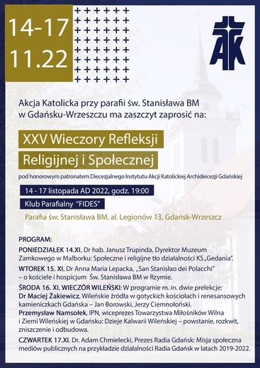 25. Wieczory Refleksji Religijno-Społecznej - zaproszenie