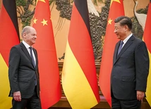 Spotkanie kanclerza Niemiec Olafa Scholza z prezydentem Chin Xi Jinpingiem w Pekinie 4 listopada br.