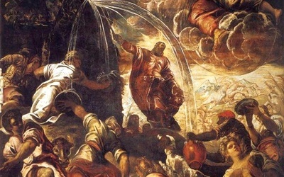 Tintoretto, Mojżesz wyprowadza wodę ze skały.