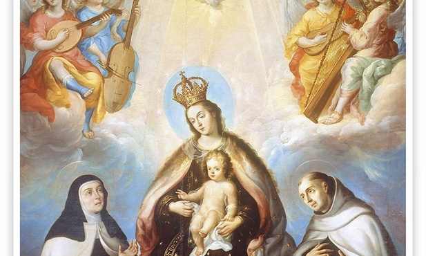 Juan Rodríguez Juárez "Matka Boża z góry Karmel ze św. Teresą i św. Janem od Krzyża" olej na płótnie, 1708 r. Narodowe Muzeum Sztuki, Meksyk