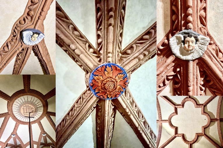 Sklepieniu nad prezbiterium przywrócono pierwotne kolory.