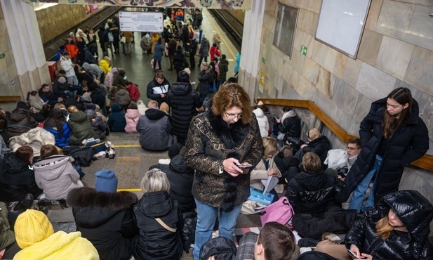 Podczas alarmu lotniczego w Kijowie