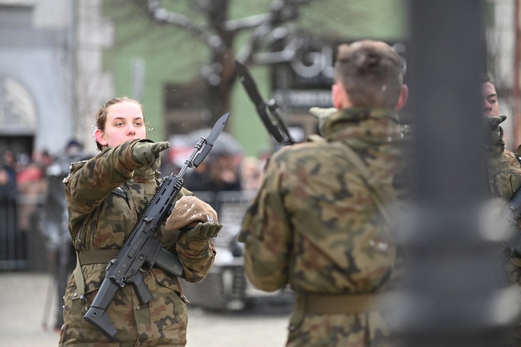 Dzierżoniów. Msza św. i uroczysta przysięga Wojsk Obrony Terytorialnej (WOT)