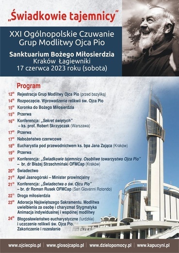 W czerwcu w Krakowie-Łagiewnikach ogólnopolskie czuwanie czcicieli Ojca Pio.