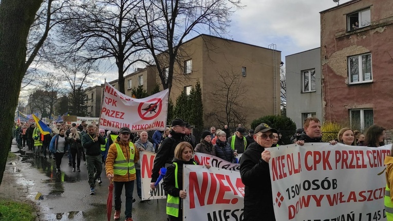 Mikołów. Protest przeciwko budowie Kolei Dużych Prędkości