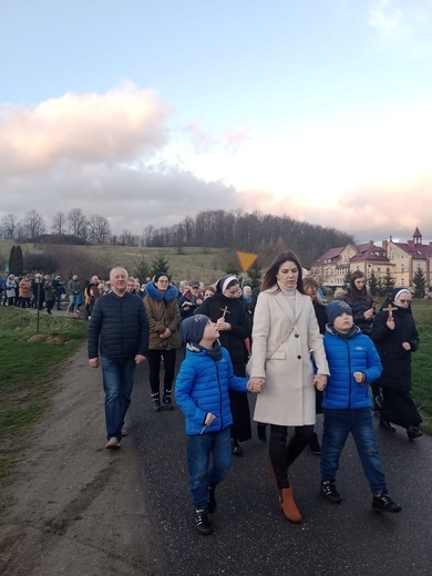 Ścinawka Dolna. Uliczna Droga Krzyżowa w czasie misji