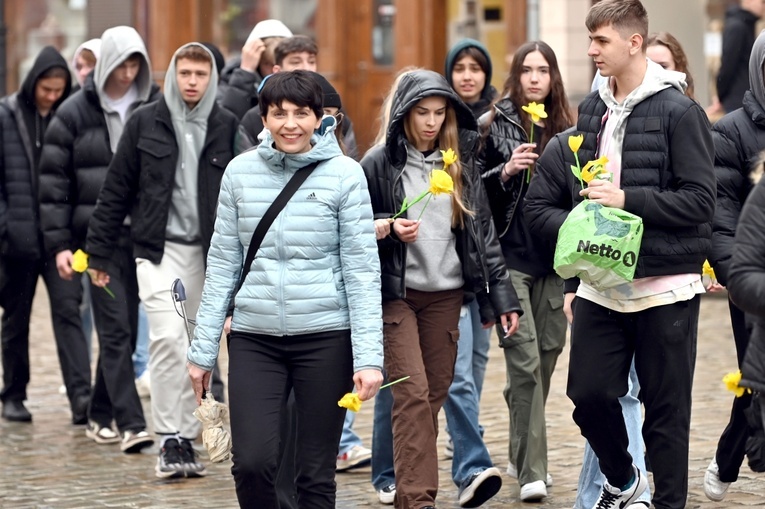 Żółty marsz żonkili z Pola Nadziei przeszedł przez Świdnicę