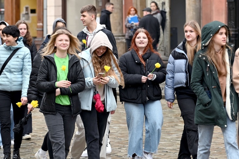 Żółty marsz żonkili z Pola Nadziei przeszedł przez Świdnicę