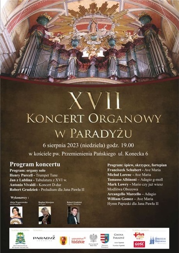 Koncert organowy w Paradyżu już w niedzielę