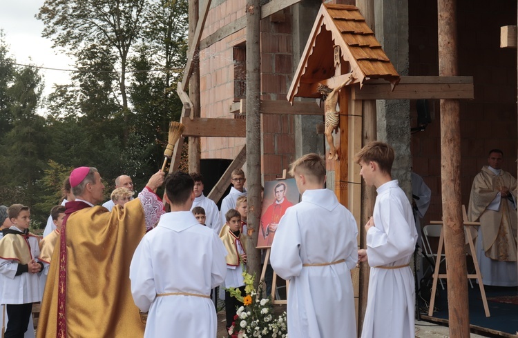 Chojnik. Uroczystość wmurowania kamienia węgielnego