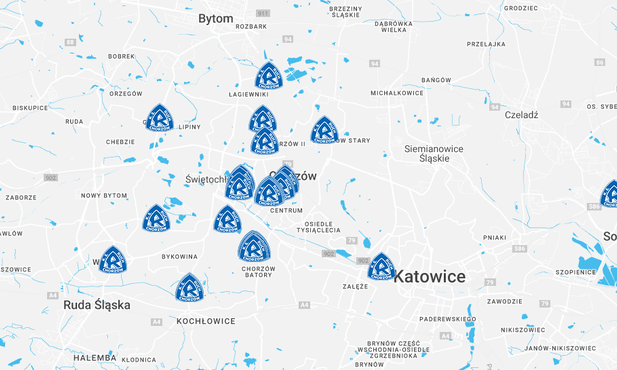 Chorzów. Kibice Ruchu przygotowali "Sektor Niebo". Mapę z grobami klubowych legend