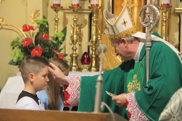 Pogwizdów. Poświęcenie groty Matki Bożej, plenerowej drogi krzyżowej i domu parafialnego