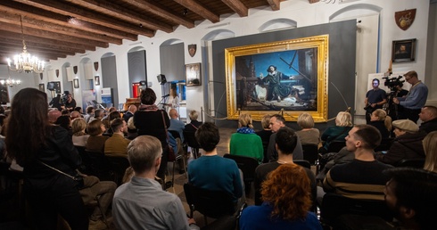 Obraz Matejki "Astronom Kopernik, czyli rozmowa z Bogiem" zaprezentowany podczas Energa Camerimage Festiwal 
