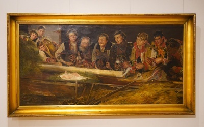 Obraz Malczewskiego na kartce świątecznej