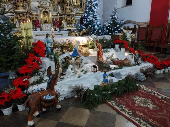 Łęg Probostwo. Szopka bożonarodzeniowa w parafii pw. św. Katarzyny 