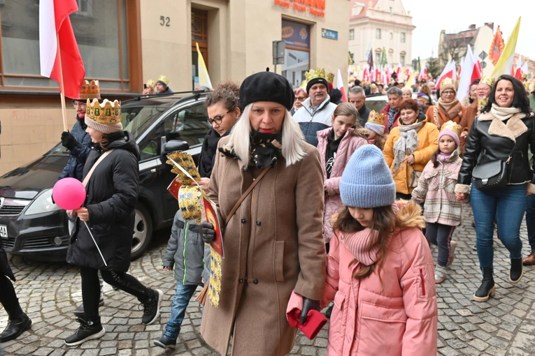 Orszak Trzech Króli 2023 w Świdnicy. Tradycyjnie z osiołkami