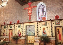Ikonostas w cerkwi  w Górowie Iławieckim.