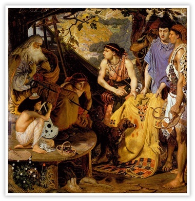 Ford Madox Brown "Jakub i szata Józefa", olej na płótnie, 1868–1871, Muzeum Sztuki Ponce (Puerto Rico)