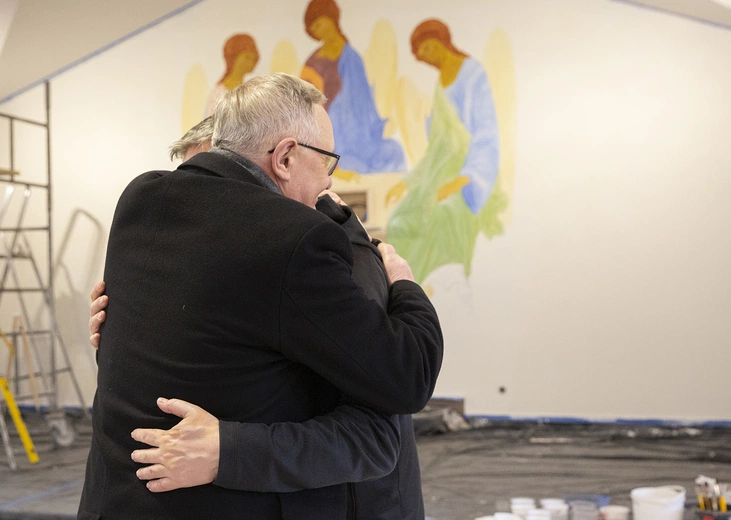 Prace nad ikoną w Pleśnej