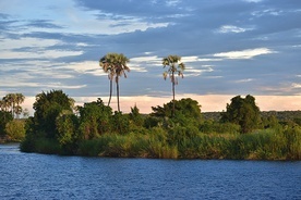 Malowniczy rejs po Zambezi, którą Livingstone dotarł do wodospadów