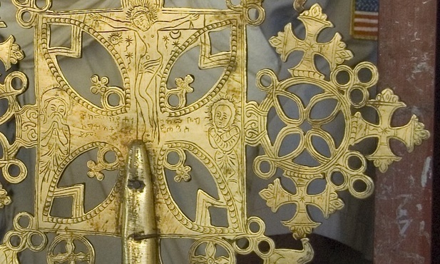 Fragment etiopskiego krzyża procesyjnego